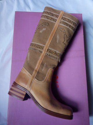 Stivali estivi vera pelle e stoffa n.37 -40 euro