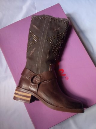 Stivali estivi vera pelle e stoffa n.37 -40 euro