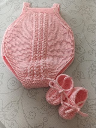 Conjunto Ropa Bebé Rosa Tejido