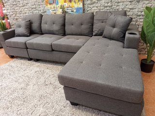 Sofá chaise longue reversible Maria 245 cm – Gris