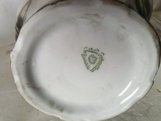 Caffettiera porcellana vintage argento