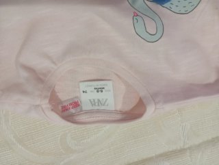 Camiseta Zara niña manga larga rosa T6-9m