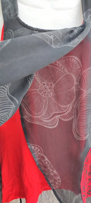 Blusa Desigual Negra y Roja