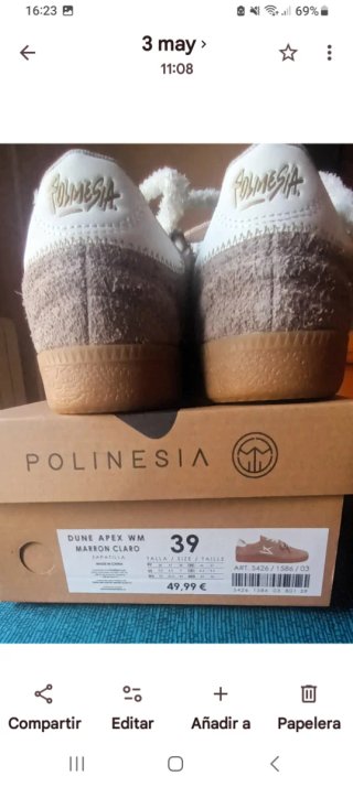 Deportivas Mujer Beige/Marrón