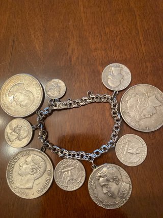 Pulsera Plata 9 Monedas