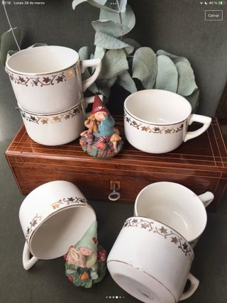 Tazas La Cartuja Porcelana Dorada