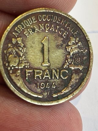 Moneda 1 Franco África Occidental Francesa 1944