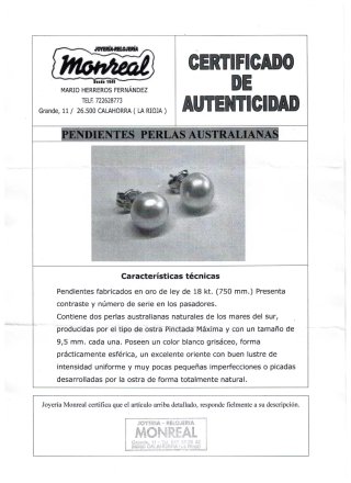 Pendientes Perla Australiana