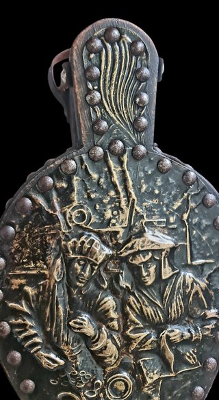 antico Mantice soffietto da camino in bronzo