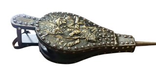 antico Mantice soffietto da camino in bronzo