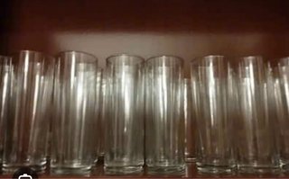 Lote 11 vasos de tubo cristal