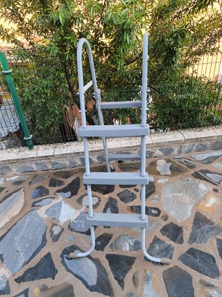 Escalera Piscina Gris Plástico