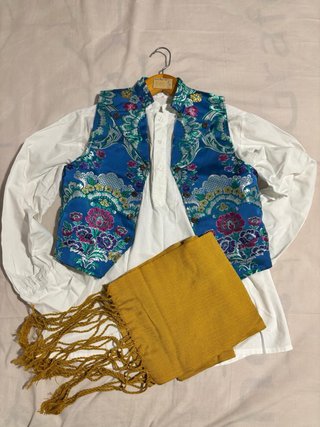 Traje Fallero Azul y Dorado talla niño 10 a12 años