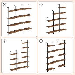 Estantería Escalera 6 Niveles Madera y Metal