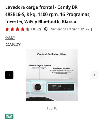 Lavadora Candy Smart Pro 8kg
