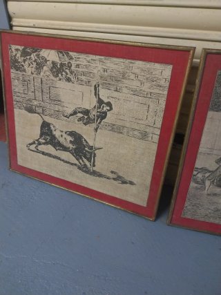 2 Cuadros Grabado o Pintura ? Llevan una etiqueta