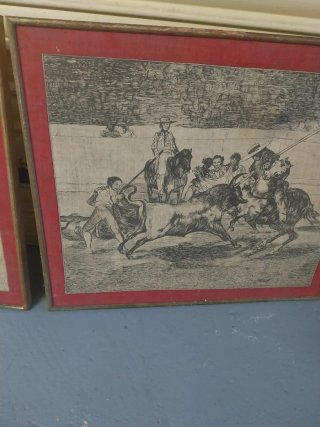 2 Cuadros Grabado o Pintura ? Llevan una etiqueta