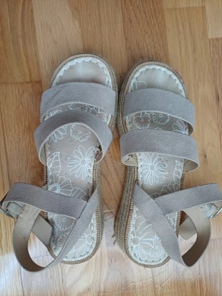 Sandalias esparto plataforma beige talla 40