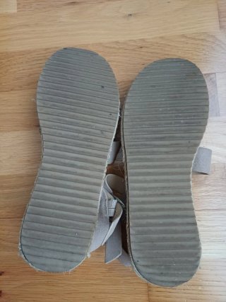 Sandalias esparto plataforma beige talla 40