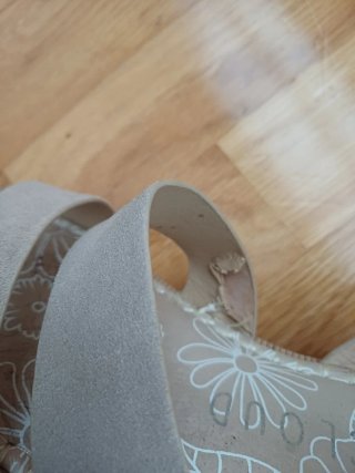 Sandalias esparto plataforma beige talla 40