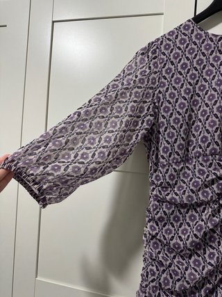 Vestido Silbon estampado morado y beige sin usar