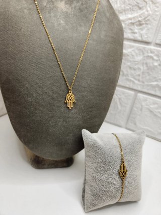 Conjunto collar y pulsera mano de Fátima