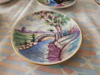 Juego de café antiguo porcelana dorada
