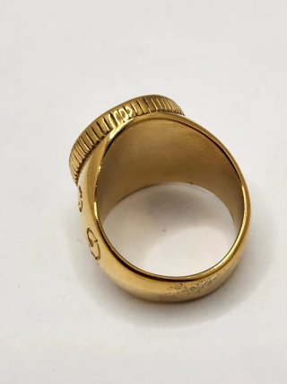 Anillo Guardia Civil Chapado Oro Acero Quirúrgico