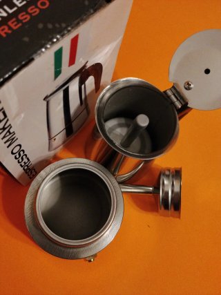 Cafetera Italiana 2 Tazas Acero Inoxidable