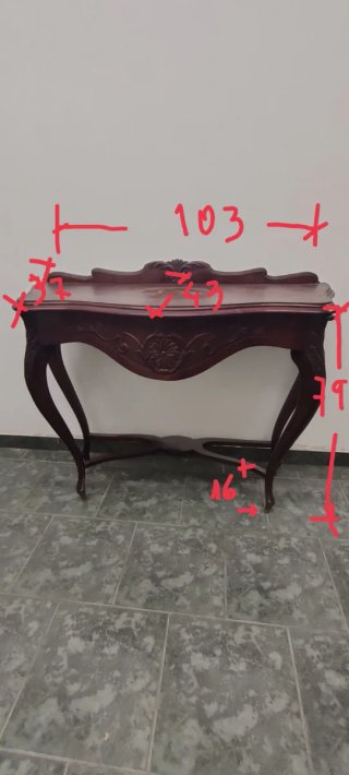 Consola de madera maciza estilo clásico