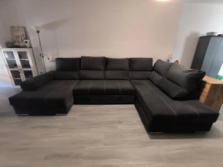 Sofá doble-chaiselongue Gris Seminuevo