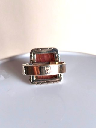 Anillo ajust Rodocrosita, Plata