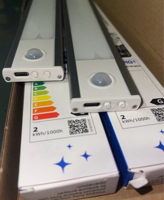 2 Luces LED 40cm Sensor Movimiento Recargables
