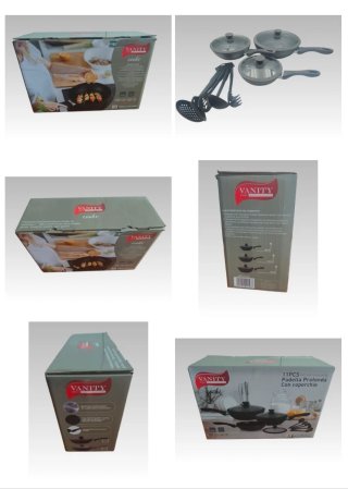 Set 11 Padelle Vanity con coperchio