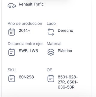 Esquina parachoques trasero Renault Trafic