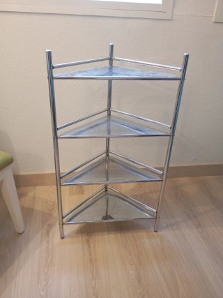 Estantería de Rincón Metálica y Cristal