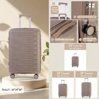 Maleta Rígida Beige con Candado TSA