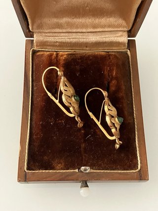 Pendientes Oro 18k S.19 Esmeralda