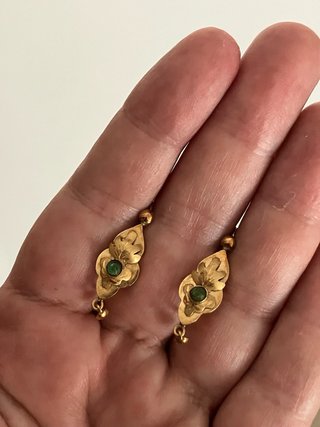 Pendientes Oro 18k S.19 Esmeralda