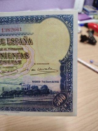 Facsímil 500 pesetas 1935 El Banco de España