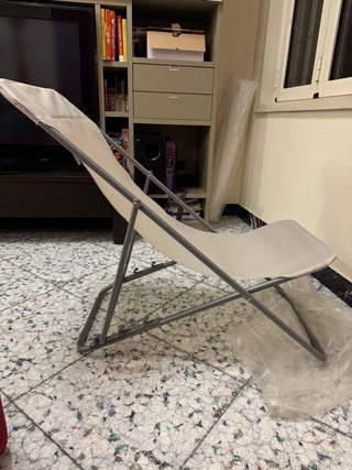 Sdraio reclinabile in 3 posizioni beige