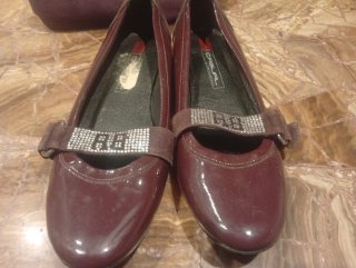 Bailarinas lilas con hebilla plateada