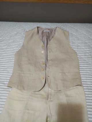 Traje comunión/evento niño beige.