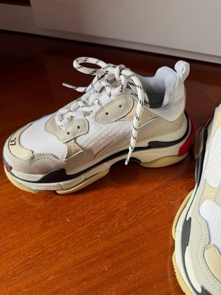 Sneakers Tg 37 Beige/Rosso Nuove