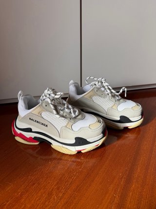 Sneakers Tg 37 Beige/Rosso Nuove