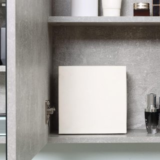 Armario Espejo de Baño de Pared, Mueble Colgante Moderno con Puerta y Estantes de Madera, 80X19.8X64Cm, Gris