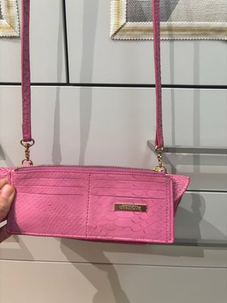 Bolso Uterqüe rosa piel serpiente