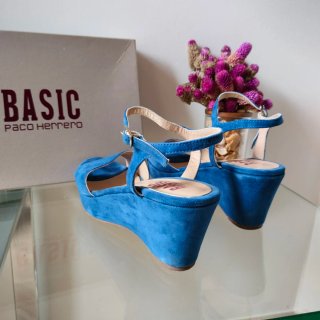Sandalias cuña Paco Herrero azules