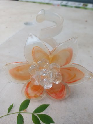 Coppia portacandele in vetro a forma di fiore