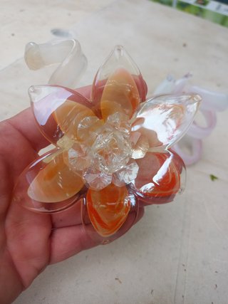Coppia portacandele in vetro a forma di fiore